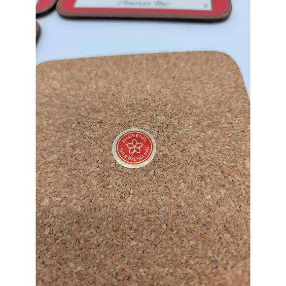 Vintage Pimpernel Acrylic America's Tree Coasters w/Cork Back Set of 6 - Picture 3 of 4